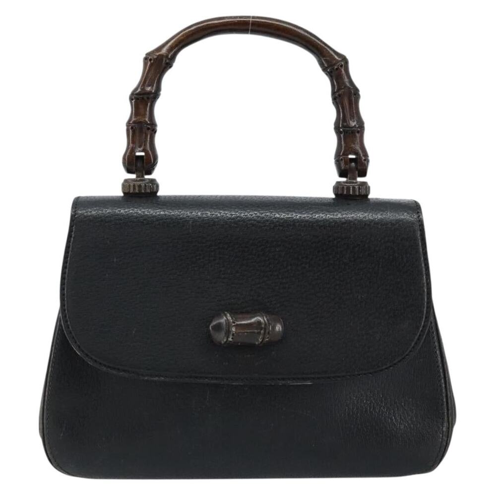 Gucci Bamboo Leather Handbag Black
